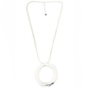 Ettika Silver Circle Pendant Necklace